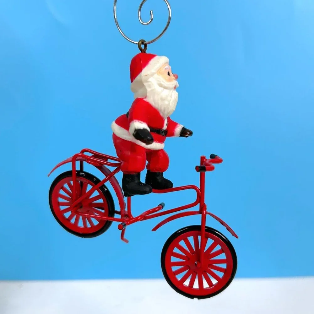 Vintage Santa‎ Claus On Bicycle 3.5